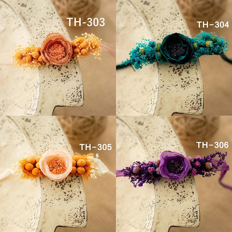 Baby Girl Headflower Headband Photography Props Handmade Adjustable Artificial Flower Headdress Studio Babies Photo Accessories