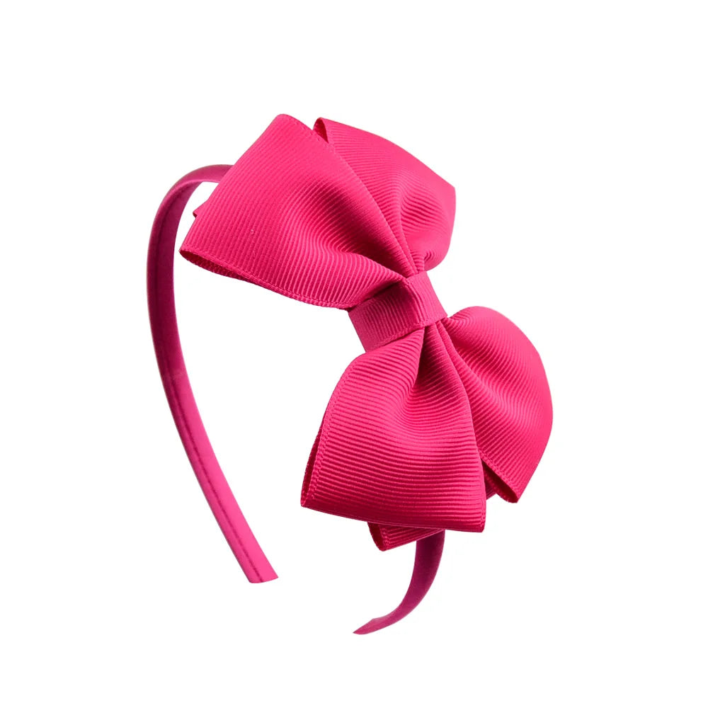 1 Piece Ribbon Handmade Hair Bows Hairbands for Baby Girls 20 Colors Cute Bowknot Solid Color Headband Headwear Hair Accessories