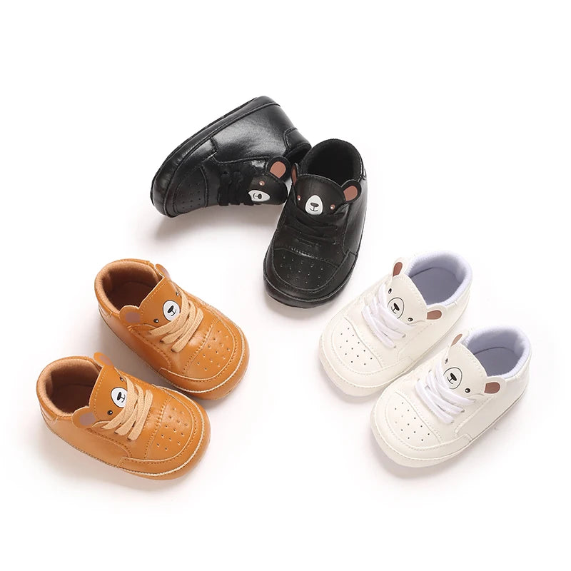 Süße Cartoon-Babyschuhe für Frühling und Herbst 0-18M Neugeborene Jungen und Mädchen rutschfeste Lauflernschuhe weiche Sohlen Sportschuhe