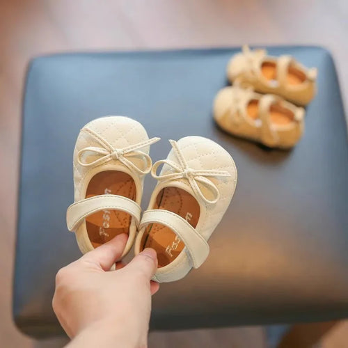 New Summer Toddler Single Shoes Baby Outdoor Learning Shoes Fashionable Girl Baby Bow Dress Shoes Children Non-Slip Casual Shoes