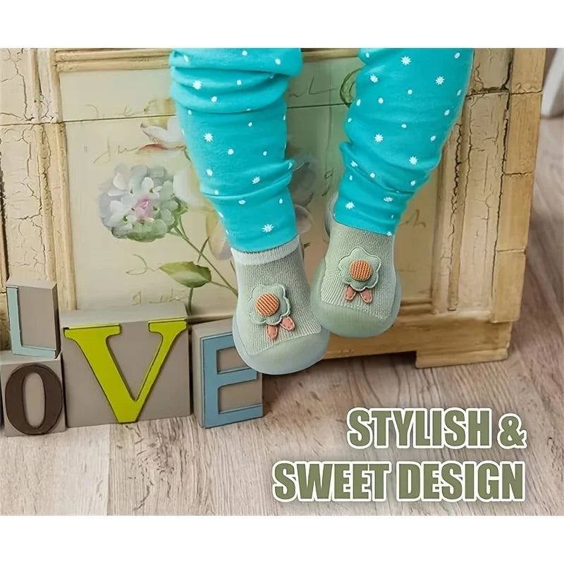 Baby Socks Shoes Infant Cute Cartoon Kids Boy Shoes Soft Rubber Sole Child Floor Sneaker Booties Toddler Girls First Walker