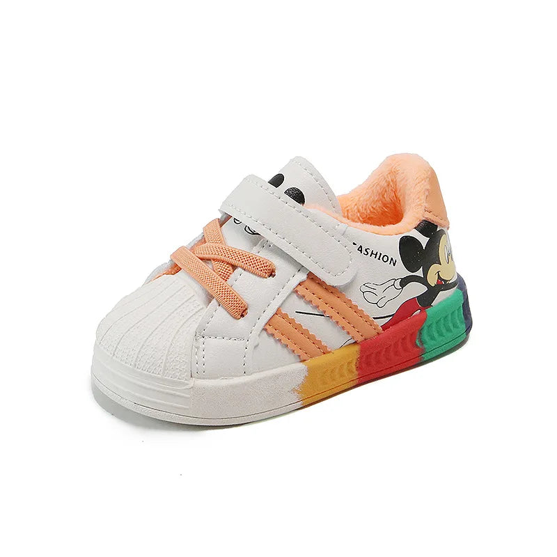Mickey Minnie Zapatos casuales para niños niñas Zapatillas deportivas transpirables y suaves para bebés Calzado deportivo al aire libre para niños pequeños Primavera