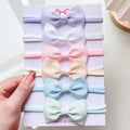 5Pcs/Set Elastic Baby Headband Solid Corduroy Ribbon Bow Headscarf Hairband Newborn Cute Knitted Headband Babe Hair Accessories