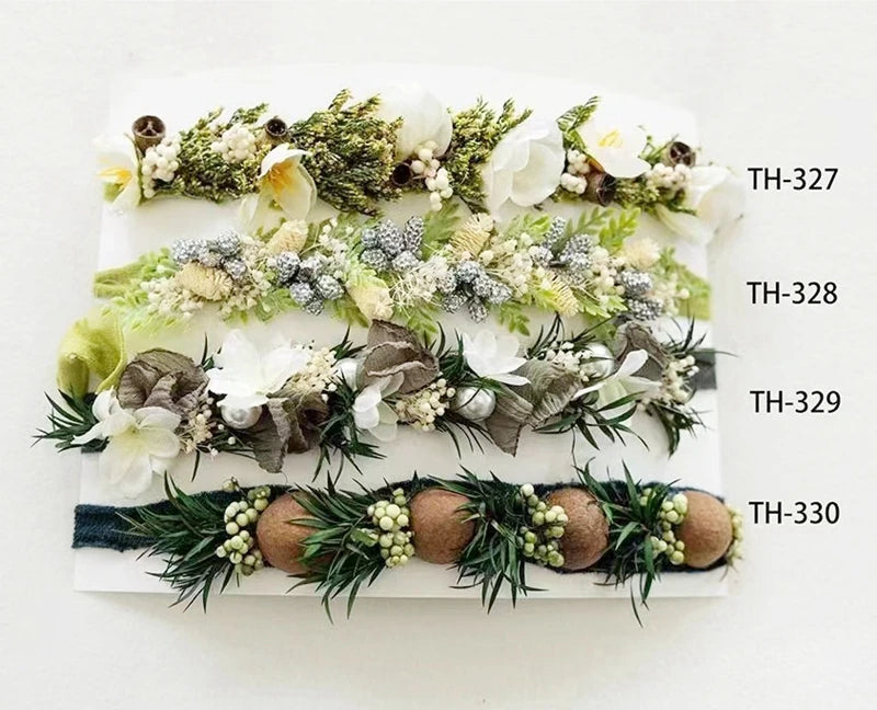 Newborn Headband for Photography Props Flower Baby Girl Tieback Flowers Pearl Wreath Newborn Photography Infant Hair Accessories