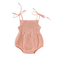 Baby Clothing Summer Newborn Infant Baby Girl Solid Color Sleeveless Romper Jumpsuit Outfit Clothes Cotton Adjustable