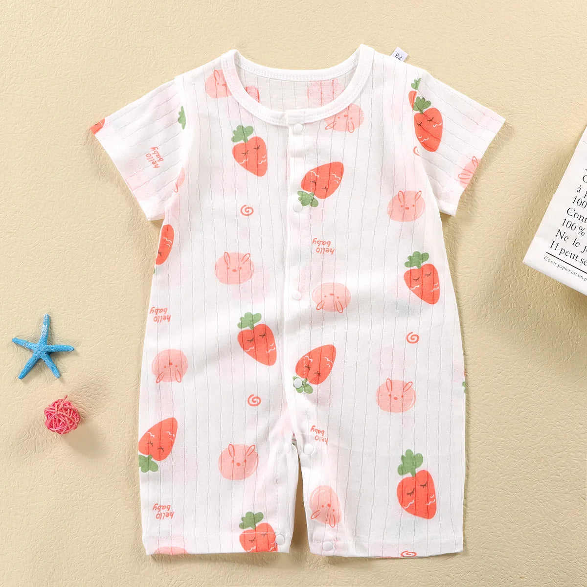 New Baby Newborn Clothes Baby Short-sleeved Jumpsuit 0-2 Years Old Boys Girls Romper Children Wrapping Clothes
