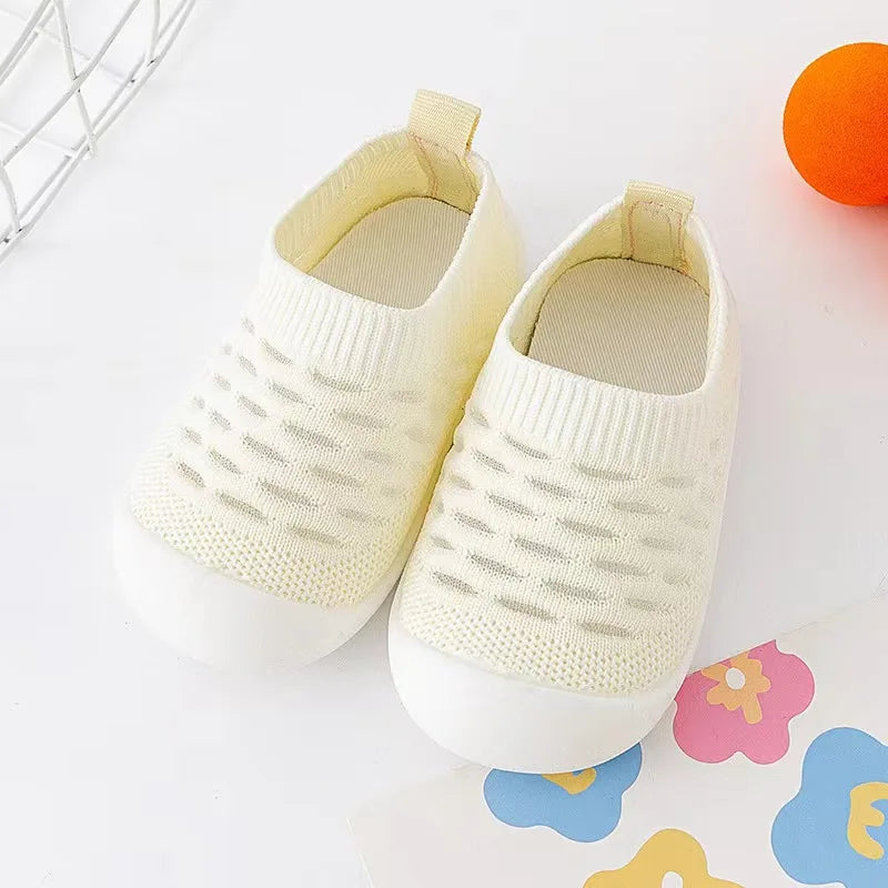 Baby Shoes Anti-slip Breathable Infant Crib Floor Socks with Rubber Sole for Children Girls Boys Mesh Shoes Soft Bottom Slippers