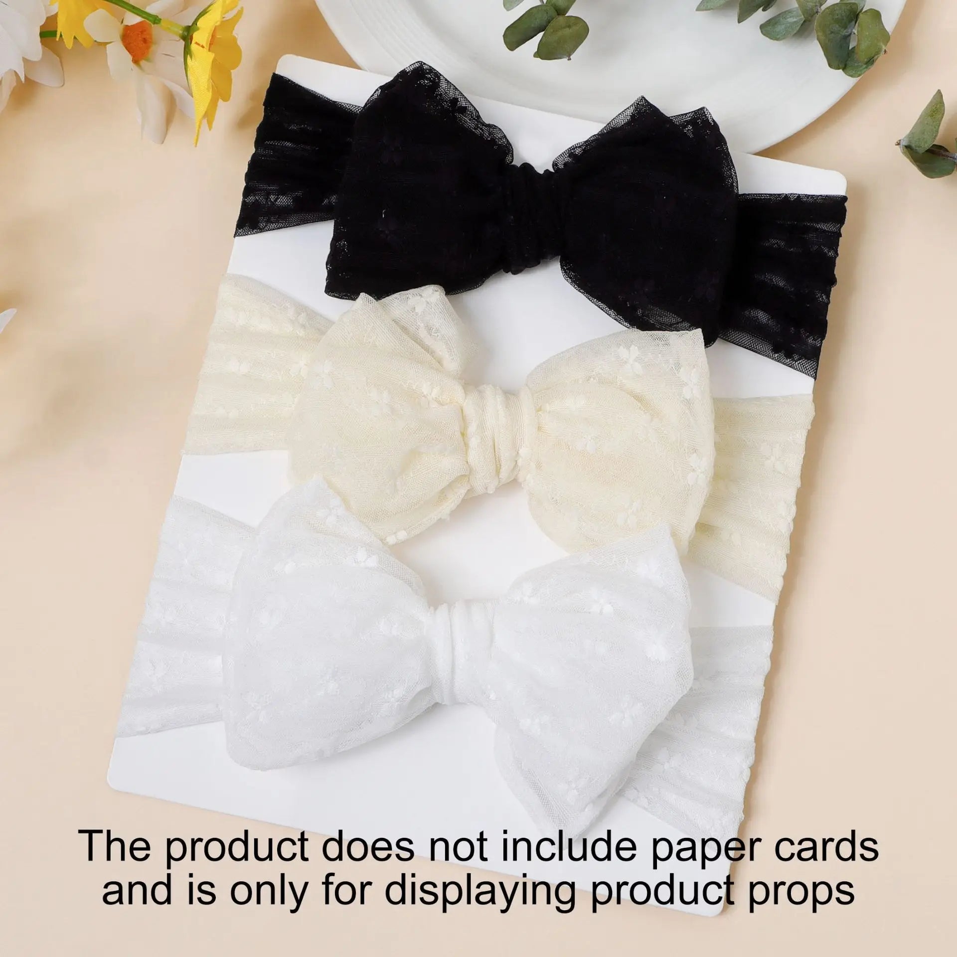3pcs Baby Girl Headband Braised Mesh Double-layer Bow Headband Newborn Soft Turban Headwrap Baby Hair Accessories Kids Headwear