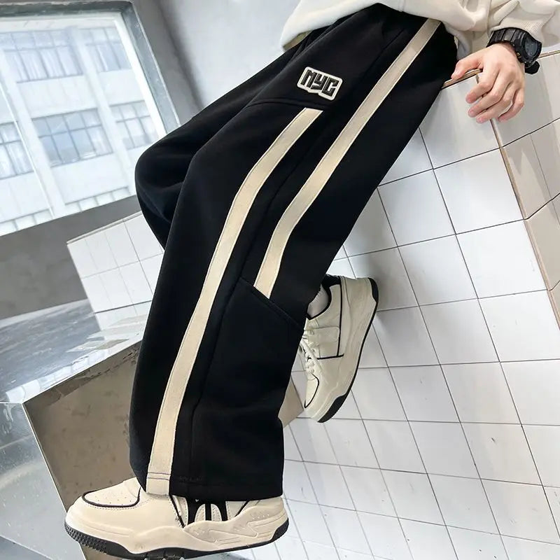 Boys Sports Pants Loose Casual Sweatpants for Kids Autumn Trousers