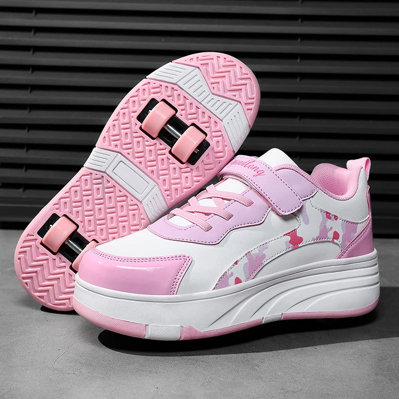 Rollschuh Schuhe Kinder Sneaker mit Rollen Kinder Rollschuhe Mode Outdoor Sportschuhe Mädchen Jungen Geschenke für Kinder
