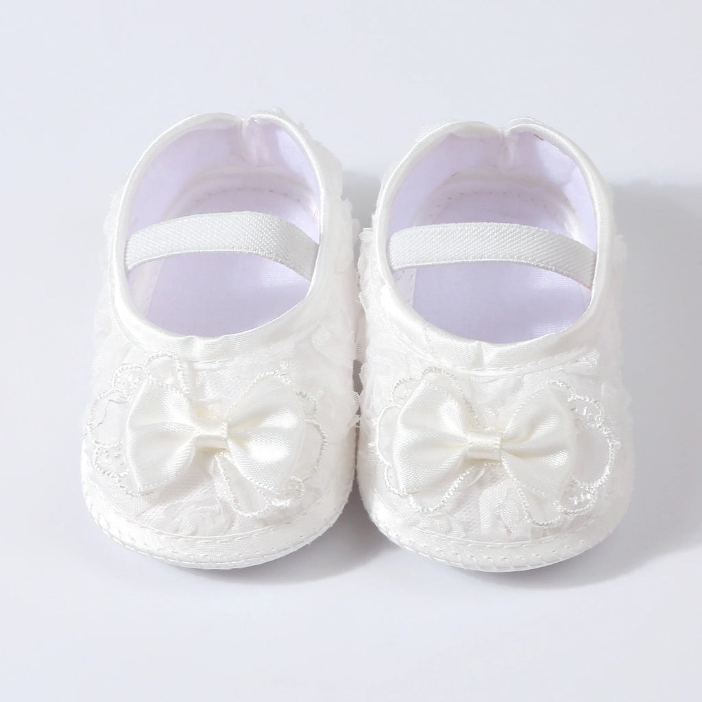 0-12months Baby Girls Shoes Soft First Walking Shoes  for infant girls Lace Bow Decorated Princess Shoes