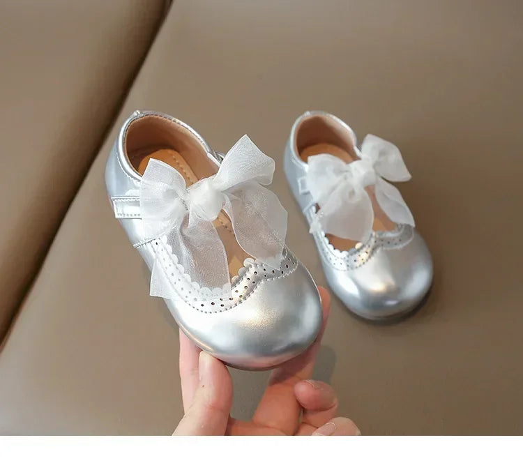 Baby Girl Leather Shoes Spring Autumn New Fashion Soft Comfortable Candy Color Princess Kids Dress Flats Ribbon Bow-knot Sweet