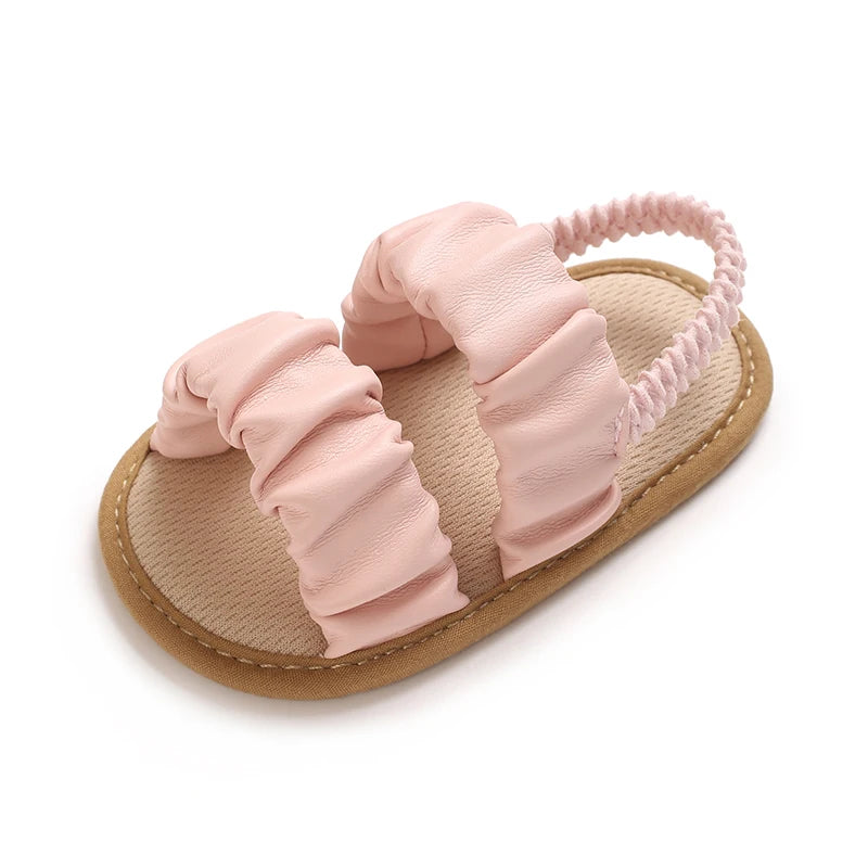 Solid Color Baby Sandals For Summer Soft Soled Non Slip Baby Walking Shoes For 0-18 Months Breathable And Anti Drop Shoes