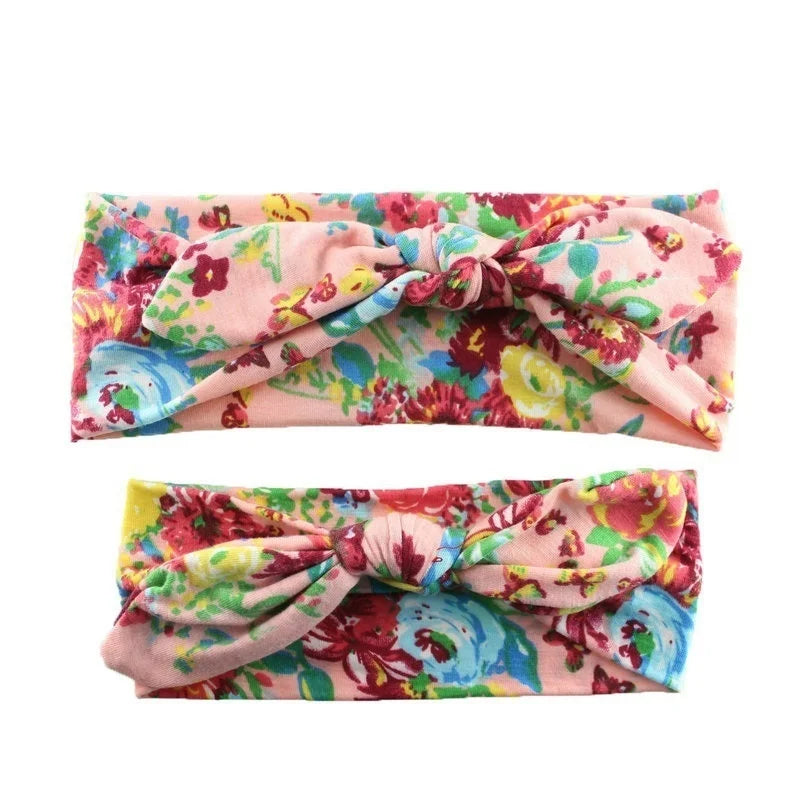 New Mother & Baby Bunny Ears Headbands 2PCS - Bow Hair Accessories Elastic Headband for Infants Toddlers Girls