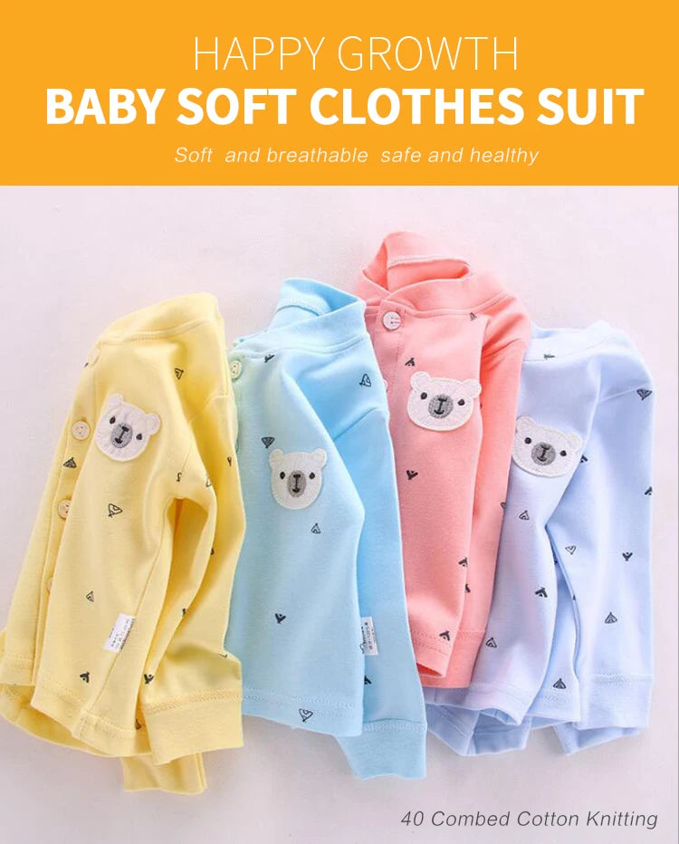 Babykleidung Unterwäsche für Kinder Oberteile Hosen Neugeborenen Pyjama Anzug Haus 100% Baumwolle Sets Jungen Mädchen Warme Herbst Kinderkleidung