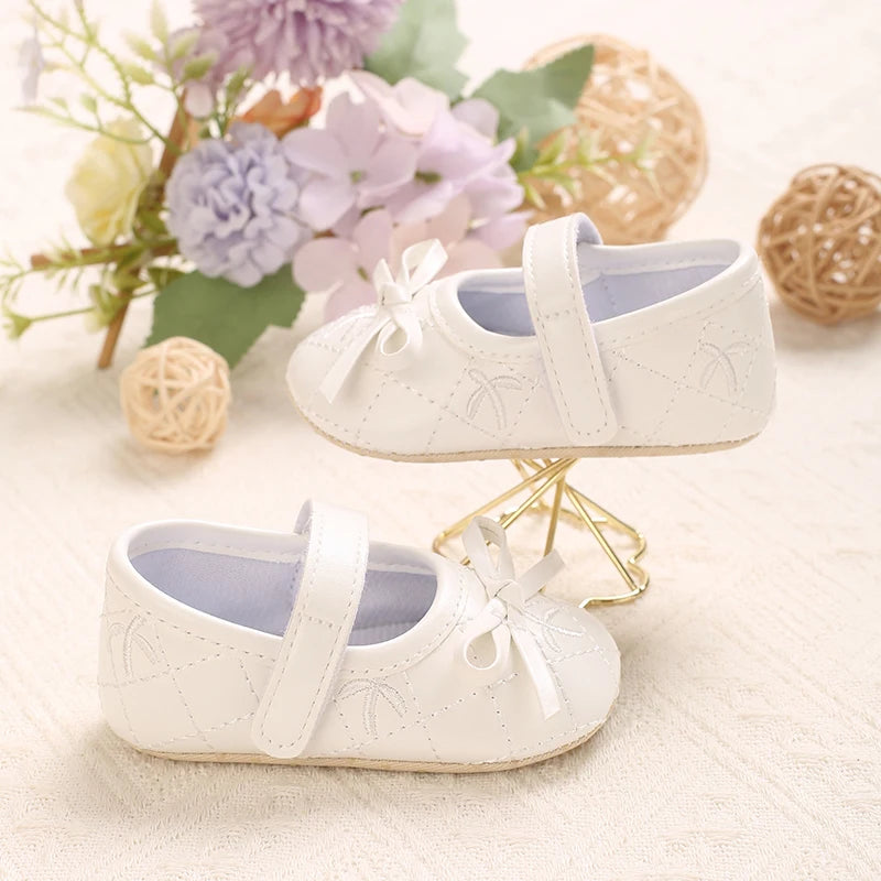0-18M Baby Girl Leather Shoes New Spring And Autumn Bow Princess Shoes Baby Soft Sole Single Shoes Baby Walking Shoes