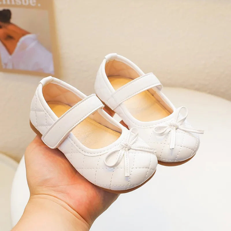 Baby Girls Leather Shoes for Boys Girls Fashion Princess Classic Toddlers Medium Kids Flats with Bow-knot Size 21-30 Sweet Chic