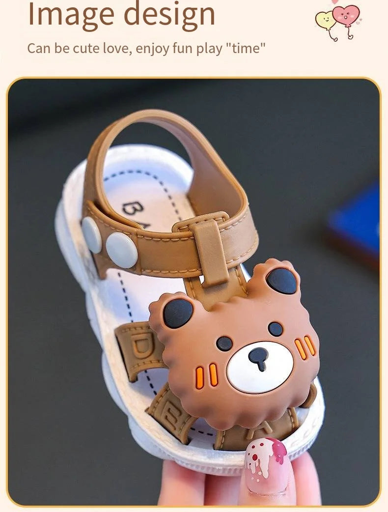 Children's Sandals 2024 Summer Boys Anti-kick Non-slip Soft-soled Infants and Toddlers 0-3 Years Old Baby Bag Head Toddler Shoes