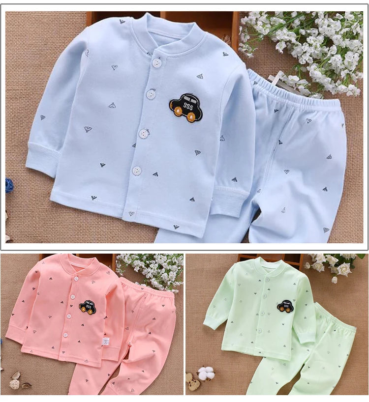 Babykleidung Unterwäsche für Kinder Oberteile Hosen Neugeborenen Pyjama Anzug Haus 100% Baumwolle Sets Jungen Mädchen Warme Herbst Kinderkleidung