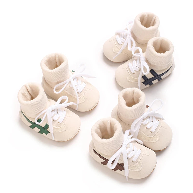 Zapatos de bebé de primavera y otoño para niños y niñas de 0 a 1 año, zapatos y calcetines que no se caen, suela suave antideslizante, zapatillas de 6 a 12 meses