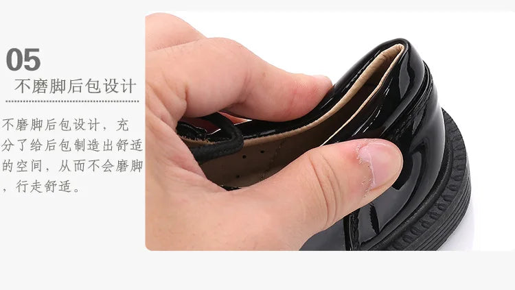 New Big Kids Loafers Boys Patent Leather Shoes Adult British Style Dress Shoes Men Casual Versatile Shoes Soft Sole Comfortable