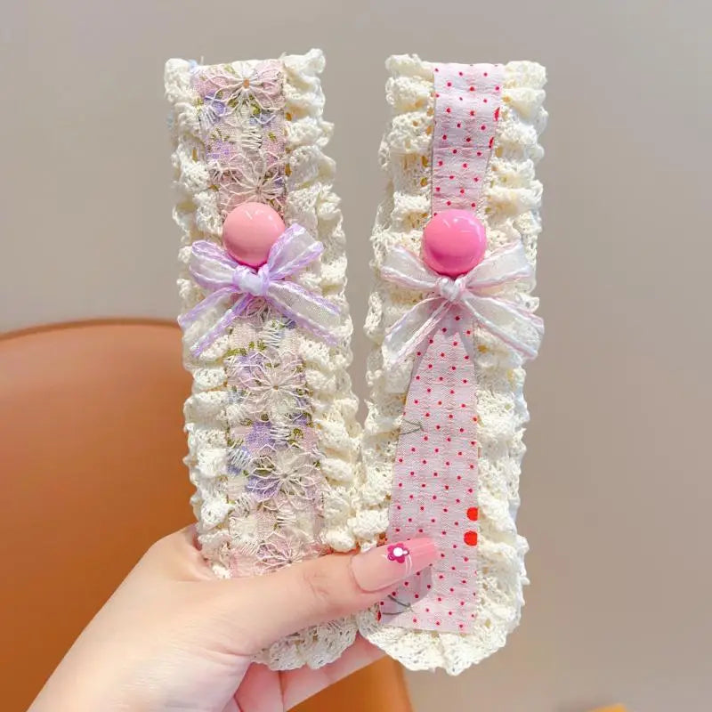 Baby 1/3Pcs Sweet Headbands for Girls with Bangs Stickers Princess Beautiful Hair Finish