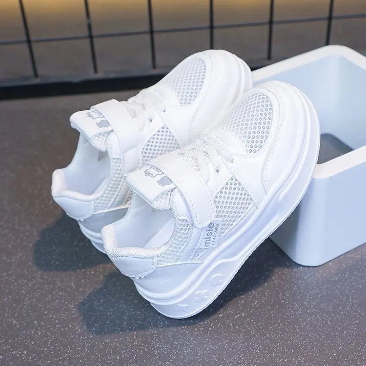 2026 New Leather Kids Running Shoes youngsters teens Casual Fashion Walking Sneakers Breathable Non-slip Girl Tennis Footwear