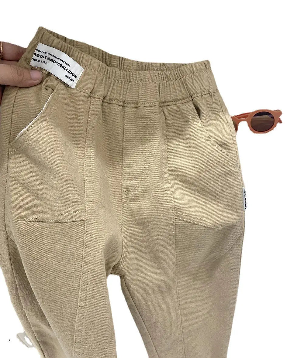 Pantalones de niño, pantalones de primavera y otoño, moda de otoño para niños grandes, estilo occidental, ropa de otoño para niños, pantalones casuales para niños, Bo