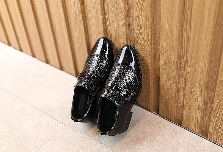 Kids Boys Girls Leather Shoes Students Boys Girls Soft Bottom Performance Shoes Black Fashion  Flower Kids Ceremonial Footwear