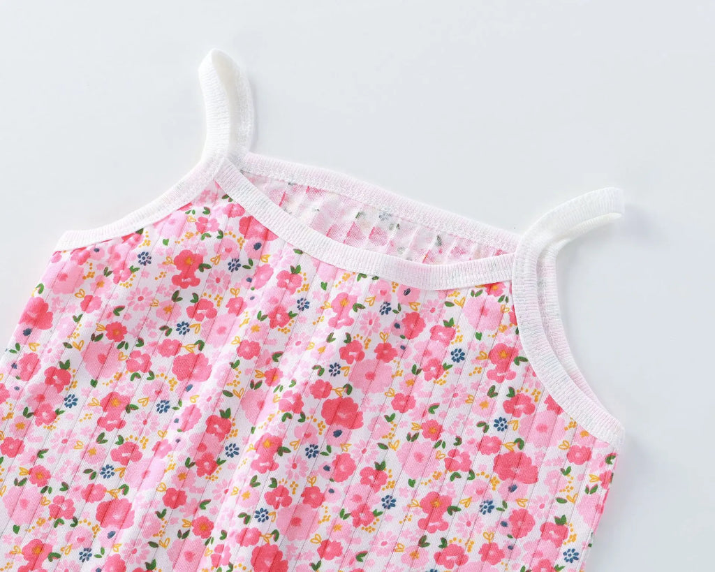 Summer baby girls' baby clothes outfits set thin cotton breathable cool camisole top+shorts suits for girls' baby clothing sets
