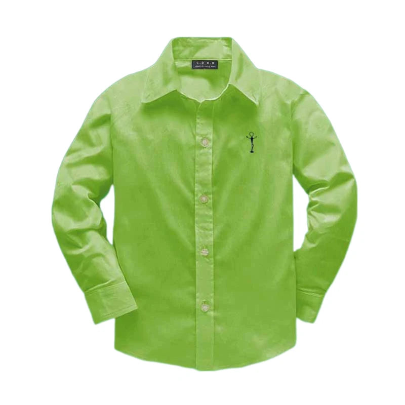 Boys Clothing shirts Autumn Long Sleeve embroidery Little Horse pattern Children Tops Birthday party Kids shirt school uniform
