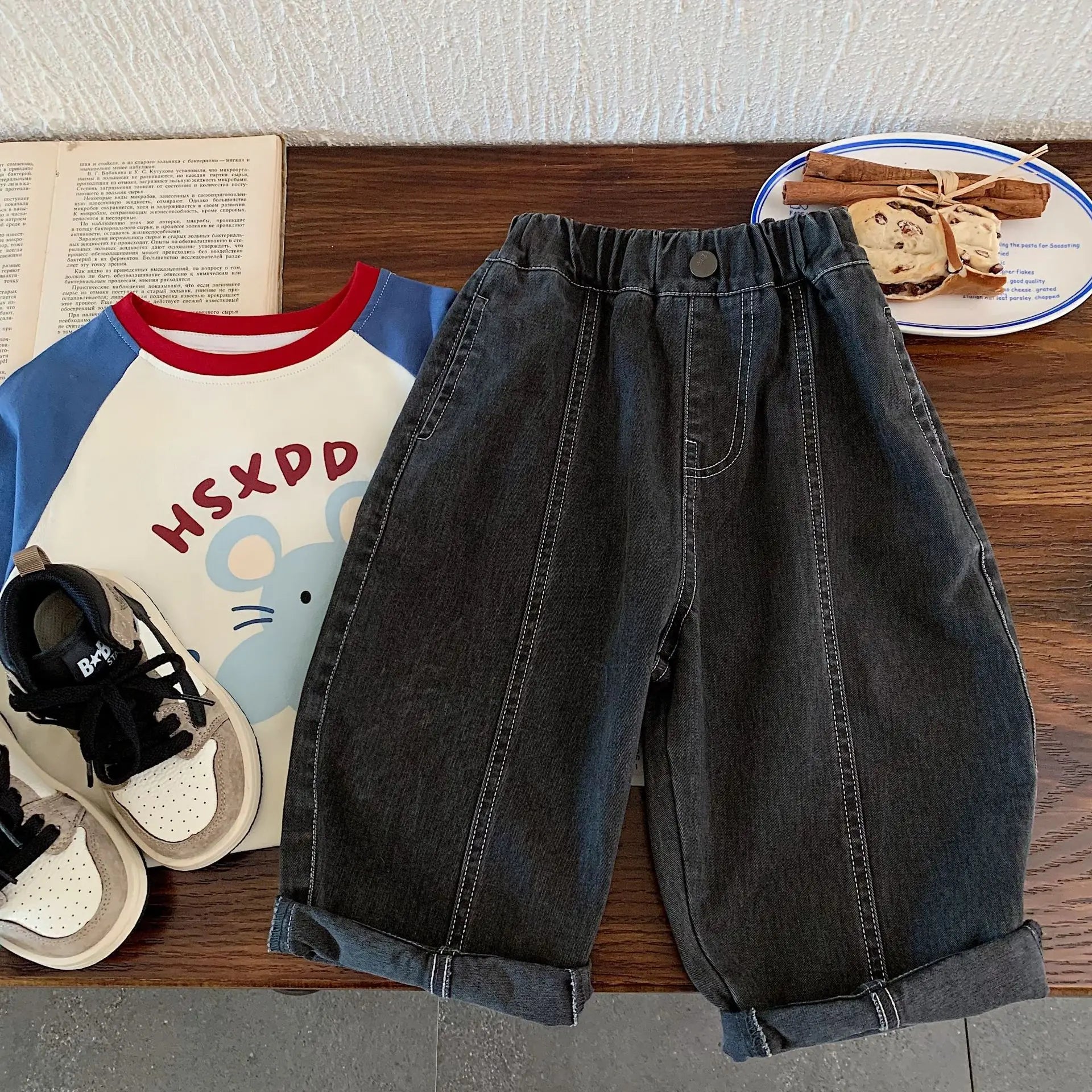 Boys Pants 2026 Autumn Winter Loose Trousers for Kids Plaid Fashion Children Sport Pants Toddler Joggers Baby Outfits Clothing
