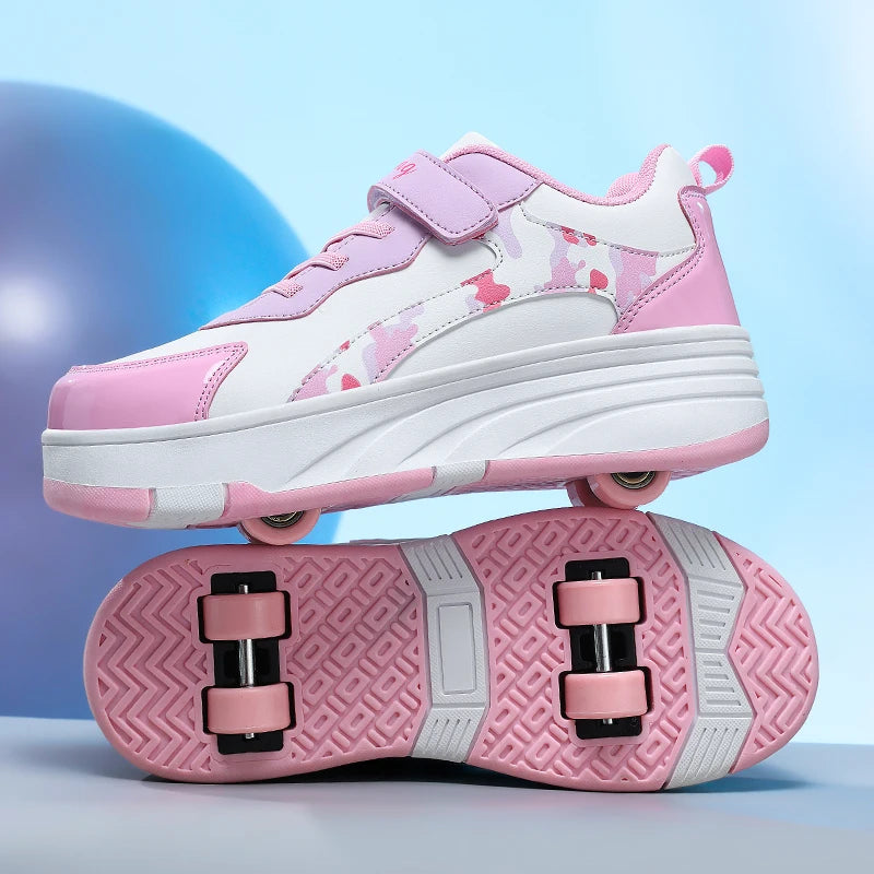 Rollschuh Schuhe Kinder Sneaker mit Rollen Kinder Rollschuhe Mode Outdoor Sportschuhe Mädchen Jungen Geschenke für Kinder