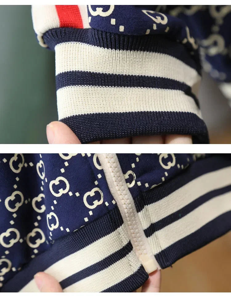 Conjuntos de ropa para niños primavera otoño moda infantil abrigos de algodón+pantalones 2 piezas chándales para bebés niños trajes deportivos niños pequeños 2-12