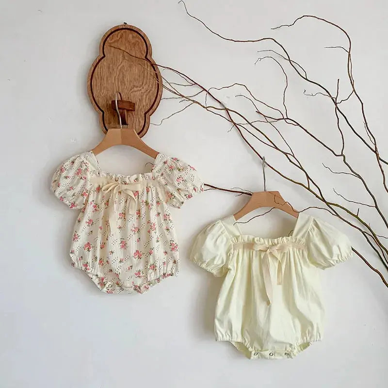 Baby Kleidung Sommer Neugeborenen Kleidung Blumen Strampler TGie Jumpsuits Kurzarm Sonnenschutzanzüge 0-2 Jahre Baby Strampler