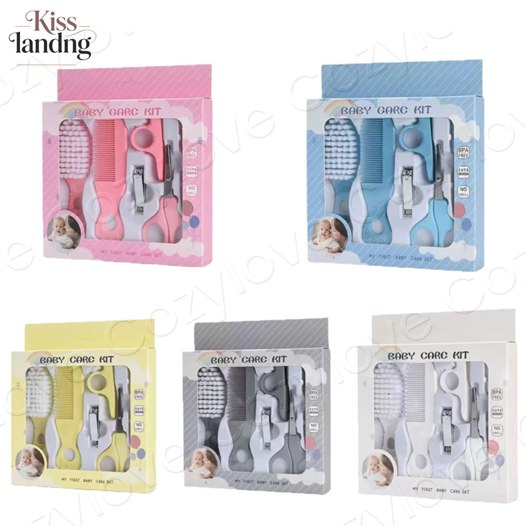5-in-1 Baby Grooming Kit | Portable Baby Care Set with Brush, Comb, Nail Clippers & Scissors, BPA-Free