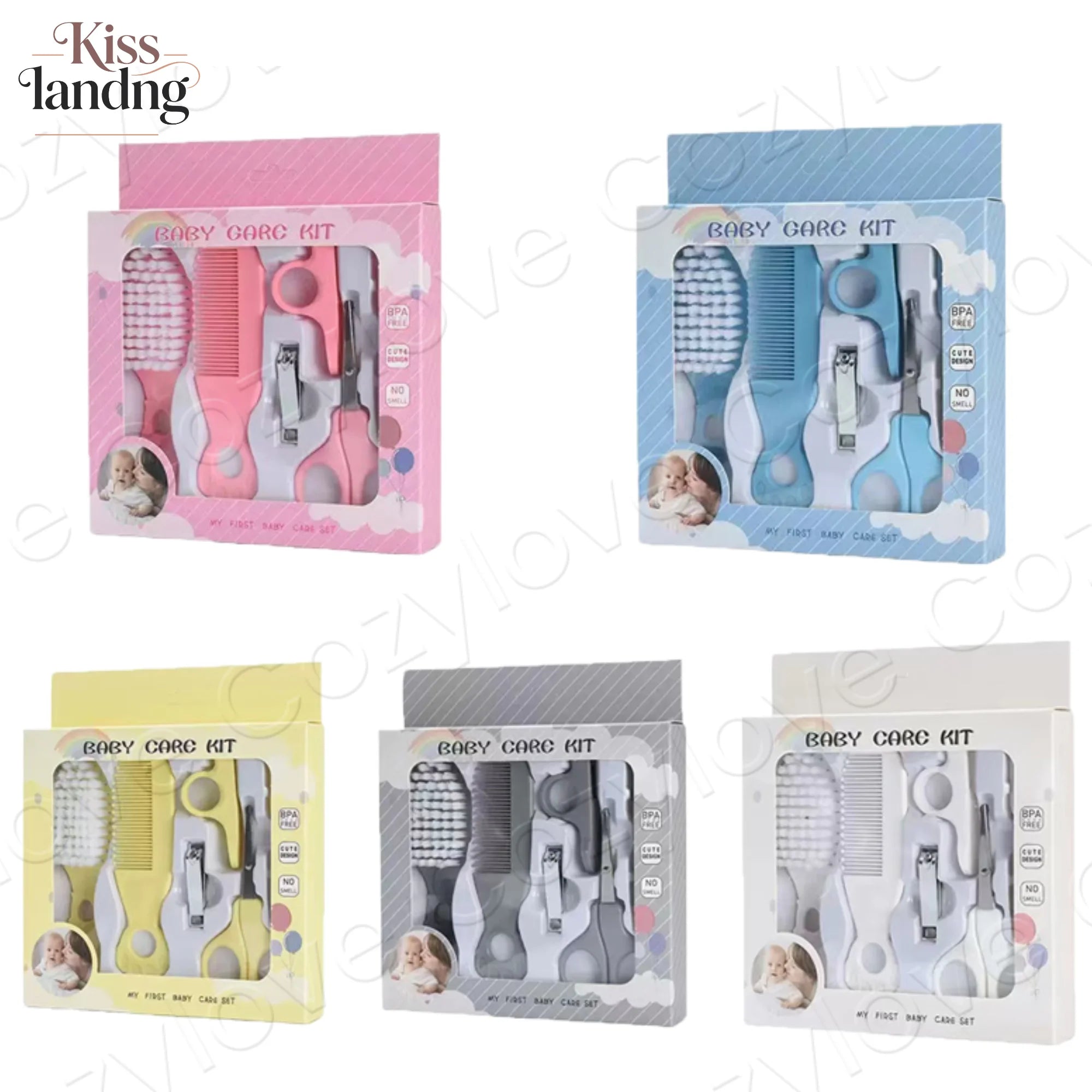 5-in-1 Baby Grooming Kit | Portable Baby Care Set with Brush, Comb, Nail Clippers & Scissors, BPA-Free