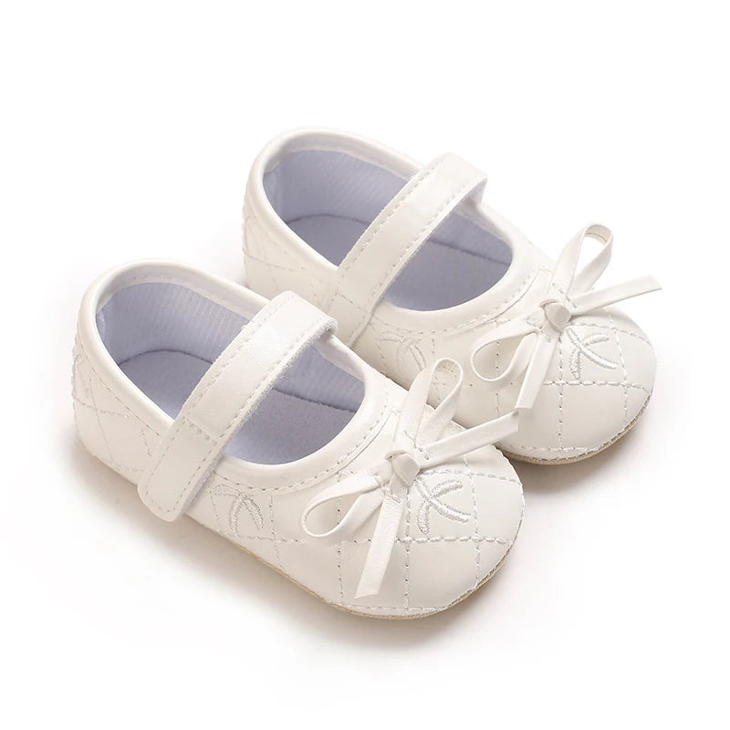 0-18M Baby Girl Leather Shoes New Spring And Autumn Bow Princess Shoes Baby Soft Sole Single Shoes Baby Walking Shoes