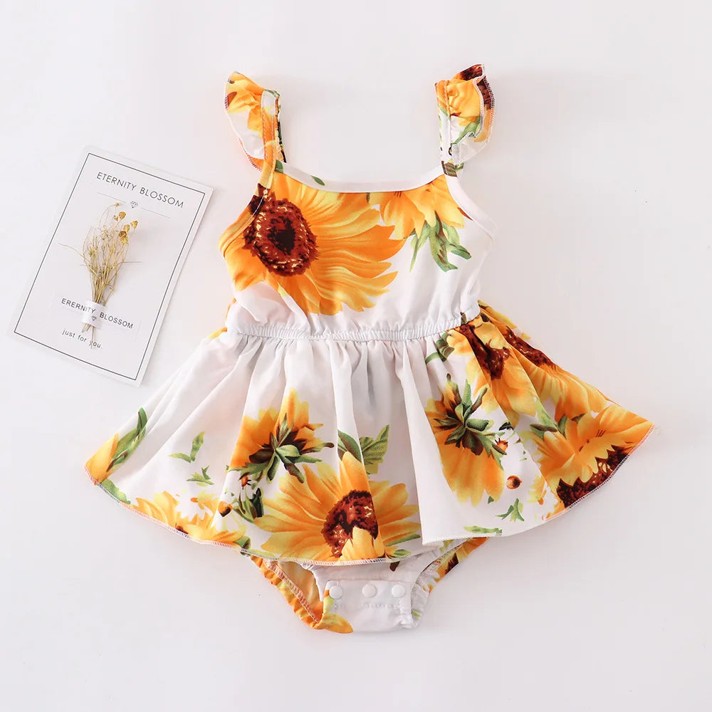 Mother Daughter Dress Summer Children's Clothing Beach Girls Dresses Vestido Baby Romper Family Matching Outfits Women Jumpsuit