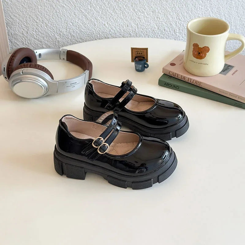 Children Leather Shoes for Girls 2025 Spring Autumn New Fashion Korean Style Soft Bottom Anti-slippery Versatile Mary Jane Shoes
