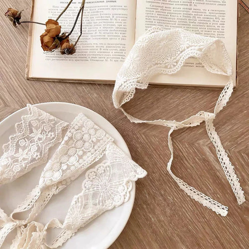 Ins Girls Hollow Headbands Baby Elastic Hair Band Newborn Lace White Floral Sweet Princess Hairband Photo Props Hair Accessories