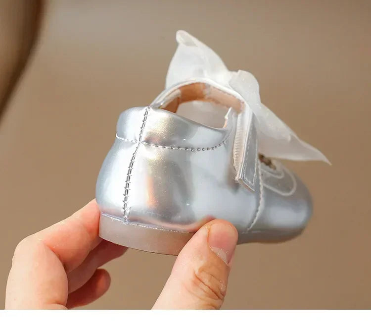 Baby Girl Leather Shoes Spring Autumn New Fashion Soft Comfortable Candy Color Princess Kids Dress Flats Ribbon Bow-knot Sweet