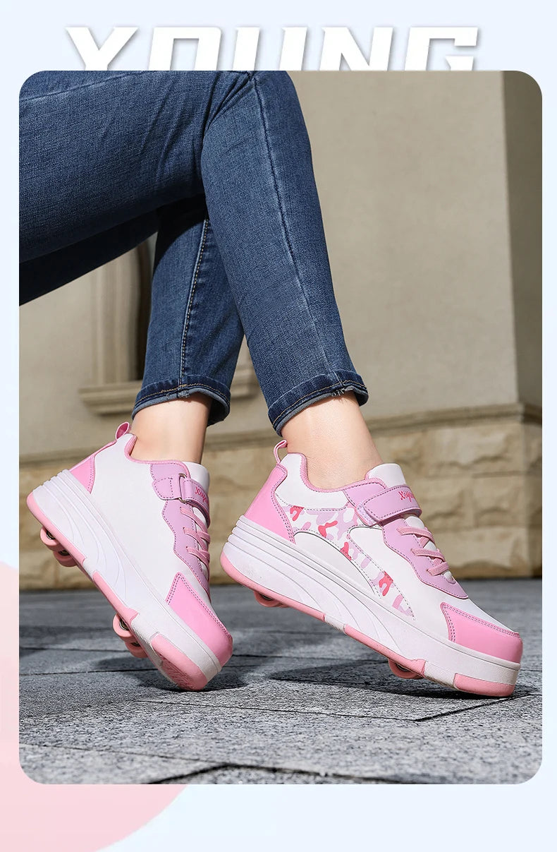 Rollschuh Schuhe Kinder Sneaker mit Rollen Kinder Rollschuhe Mode Outdoor Sportschuhe Mädchen Jungen Geschenke für Kinder