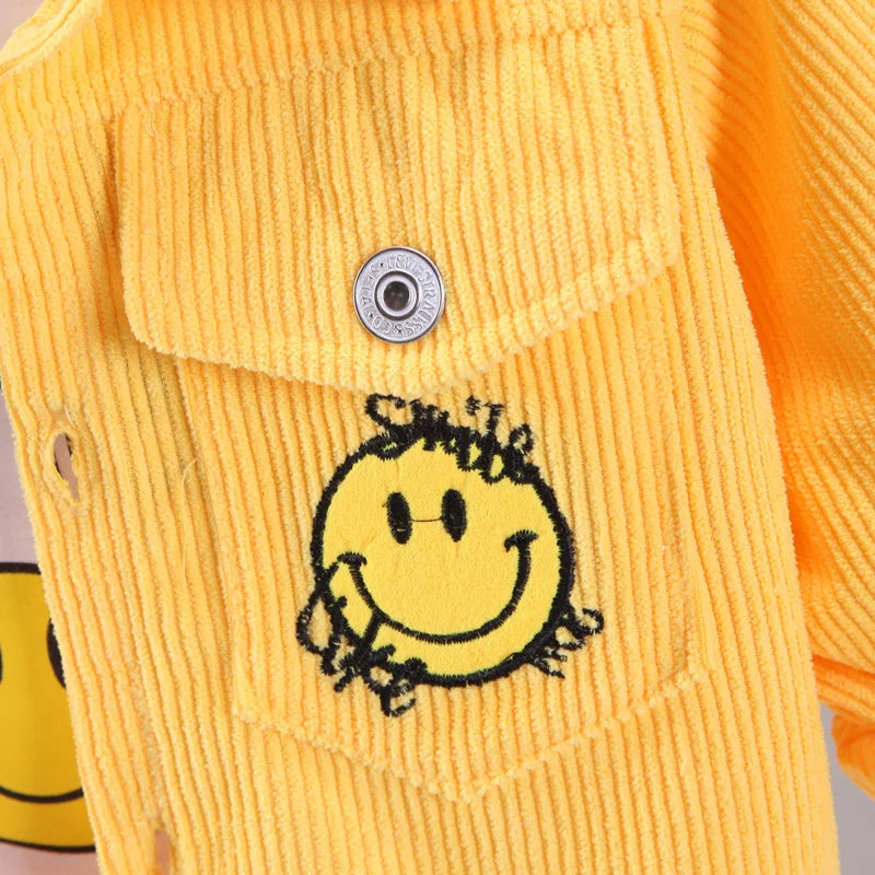 Conjunto de ropa para bebés y niñas pequeñas, primavera, otoño, pana, dibujos animados, conjuntos de ropa para niños, chaquetas con capucha y pantalones, traje para niños de 0 a 5 años