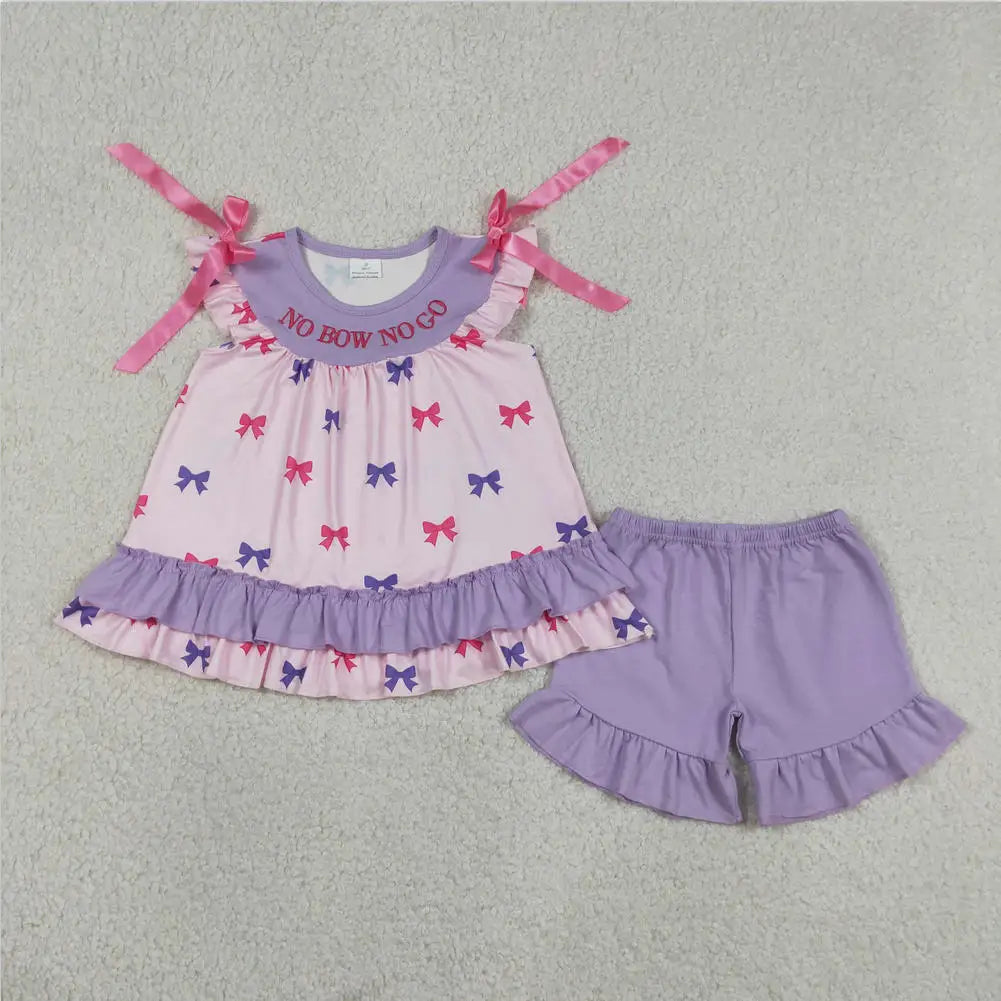 Summer clothing Baby Girls outfits Toddlers Girls wholesale boutique Embroidery Fishes Baby Girls Tunic Shorts Clothes