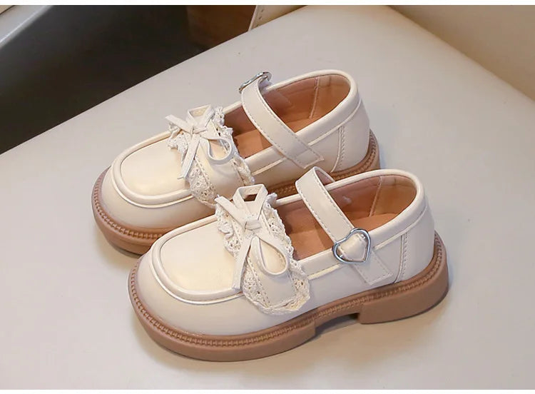 Children Leather Shoes for Girls Fashion Casual Mary Janes with Bow-knot Classic British Style Vintage Retro College Design New