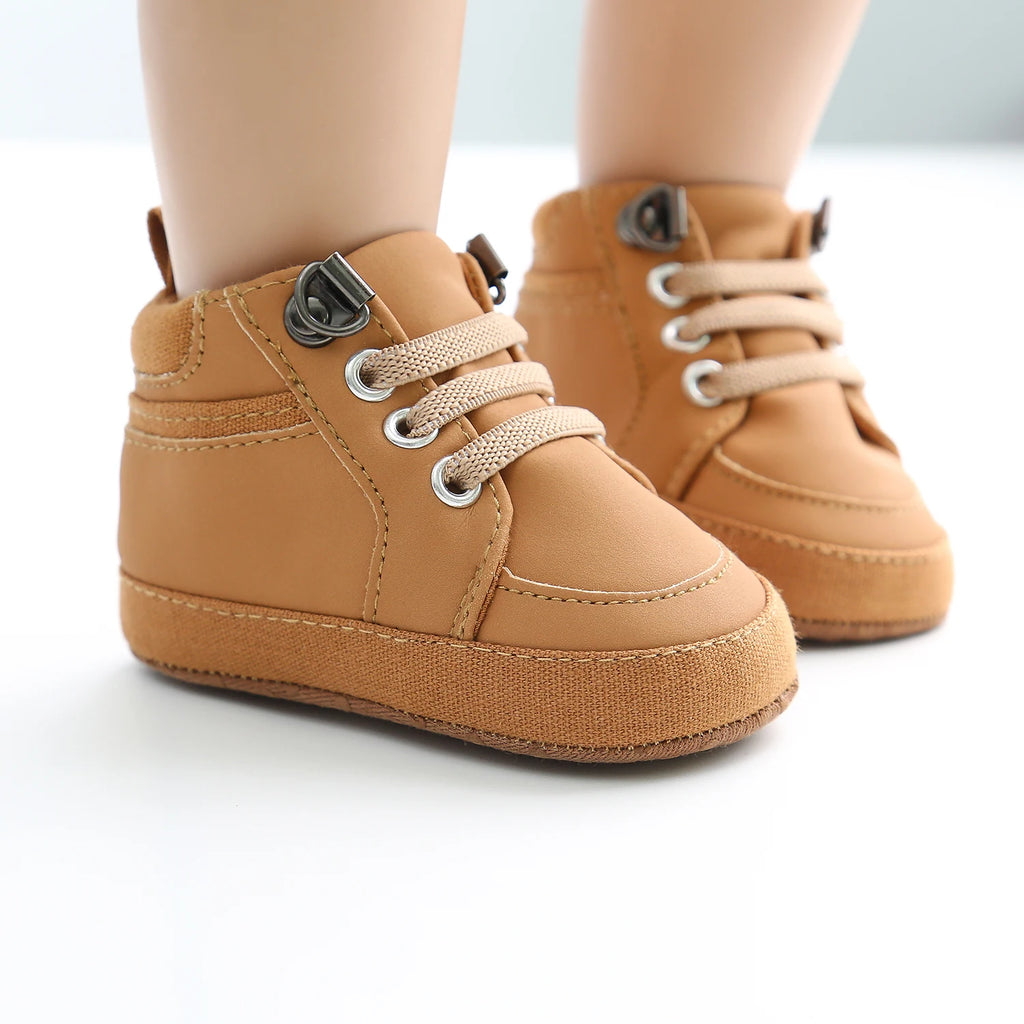 Baby-Sneaker, Kleinkind-Jungen-Mädchen-Sportschuhe, Kleinkind-Freizeitschuhe mit Baumwollsohle, rutschfeste PU-Lauflernschuhe, Krabbelschuhe, Basketballschuhe
