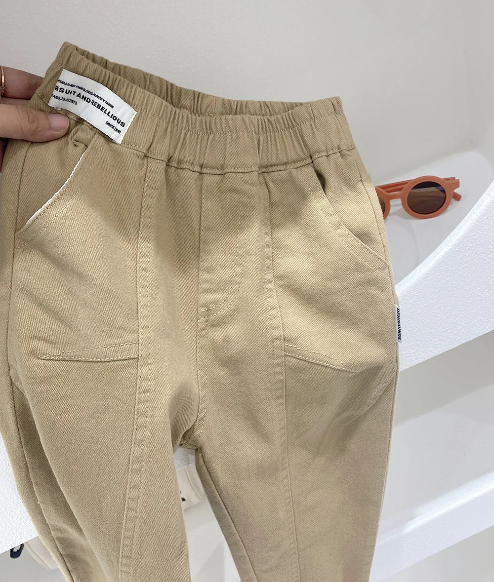 Pantalones de niño, pantalones de primavera y otoño, moda de otoño para niños grandes, estilo occidental, ropa de otoño para niños, pantalones casuales para niños, Bo