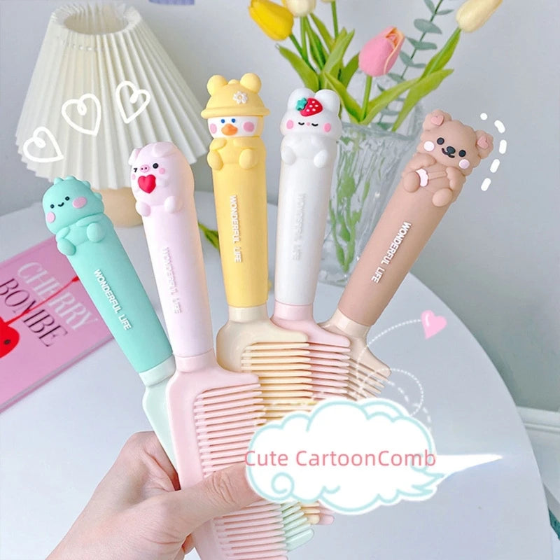 Baby Hair Brush & Comb Set Children Hair Brush Soft Nylon Bristle Cradle Caps Hair Brush for Toddler Infant  Massage Dropship