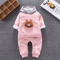 Conjuntos de ropa para niños, moda infantil, camiseta con oso de dibujos animados, chaleco, abrigo y pantalón, traje de 2 piezas, conjuntos deportivos para niños de 1 a 4 años